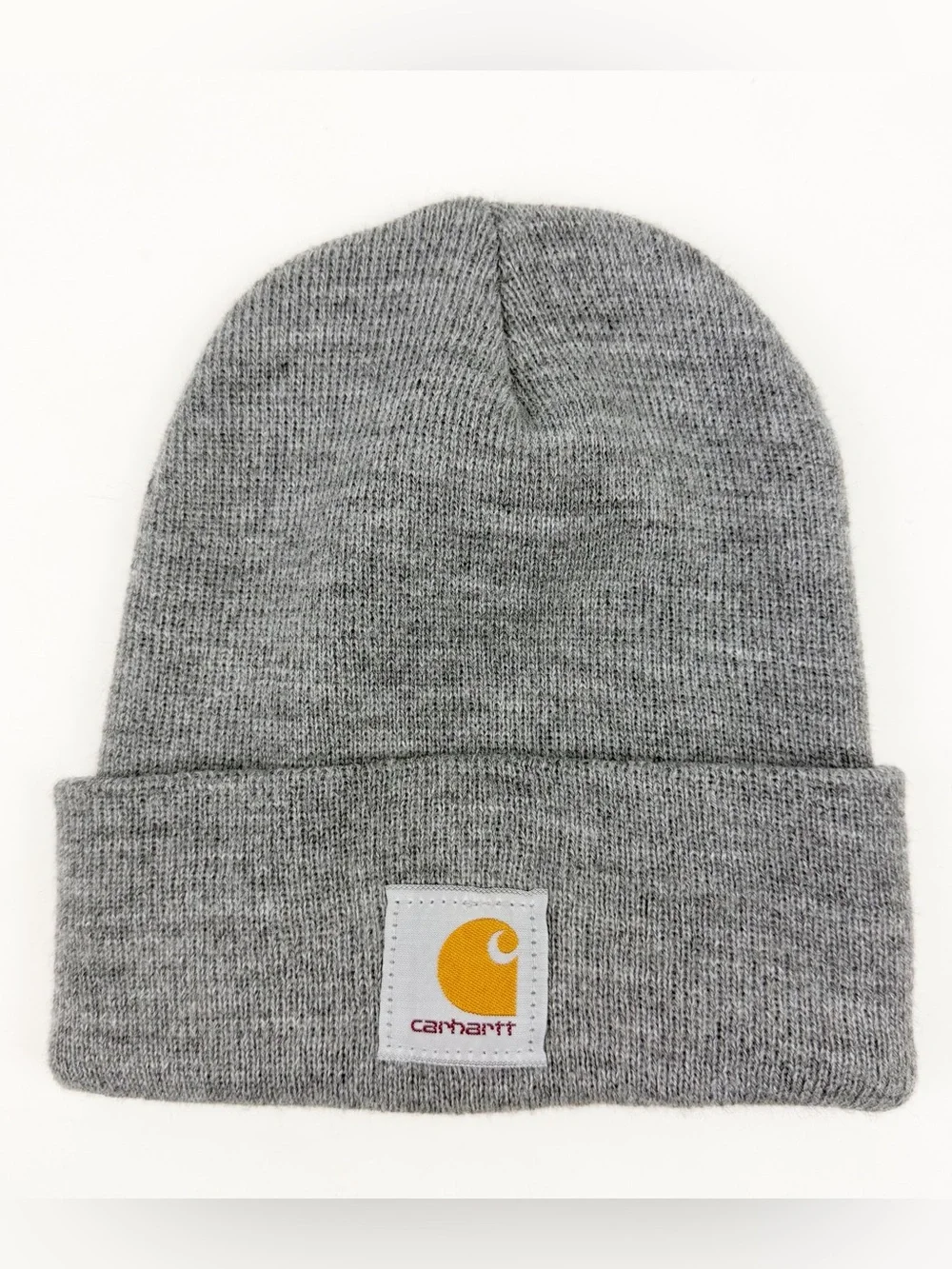 Carhartt Knit Cuffed Beanie Heather Gray One Size Hat Logo EUC